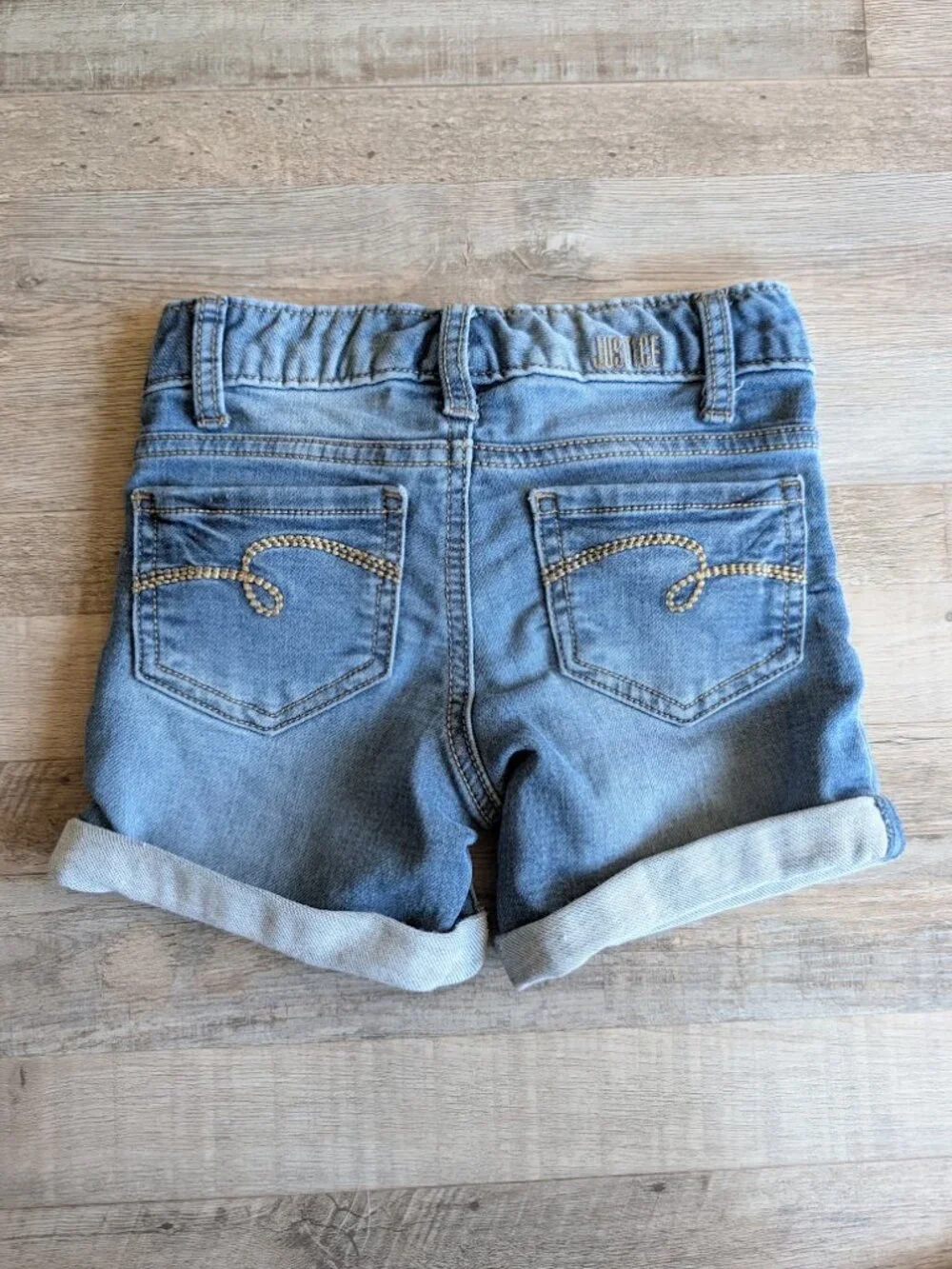 Justice Girls Cuffed Stretch Denim Jean Shorts * Size 7